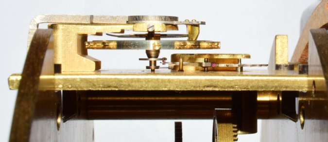 Elliott clock escapement platform side view