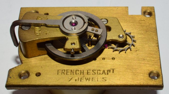 Elliott clock escapement platform 7 jewels