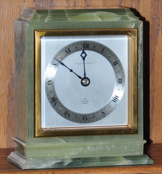 Elliott clock 1980s green onyx case