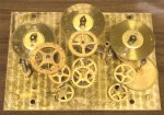 1956  Herschede 5 tubular bell clock mechanism with gears visible