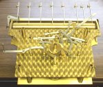 1980 Herschede 9 tubular bell clock mechanism front view