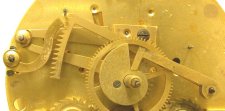 Japy clock front plate showing strike mechanism parts