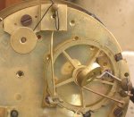 Vincenti clock with strike count wheel