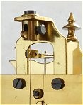 Schatz 49 Anniversary Clock view of suspension spring and pallet fork