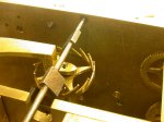very rare verge and crown wheel escapement in a Chinese pendulum clock from 1700s