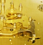 parts assembled on front plate of Hermle clock