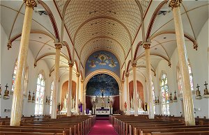 interior of Sts. Cyril and Methodius Church in Shiner, Texas