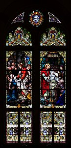 painted glass window in Sts. Cyril and Methodius Church in Shiner, Texas