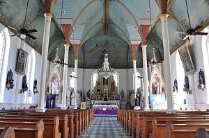 interior of St. Mary's Church of the Assumption in Praha, Texas