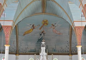 ceiling in St. Mary's Church of the Assumption in Praha, Texas