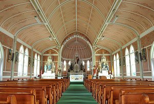 interior of St. John the Baptist Catholic Church in Ammansville, Texas