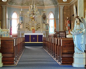 interior of Ascension of Our Lord Catholic Church in Moravia