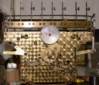 Revere 9 tubular bell clock front of mechanism