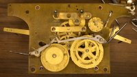Revere 9 tubular bell clock showing the gears