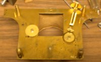 Revere 9 tubular bell clock showing the back plate