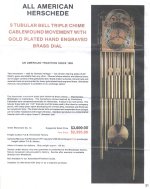 advertisement showing Herschede and Urgos tubular bell mechanisms with prices