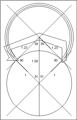 showing the calculations in the drawing of the escapement