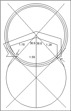 showing the calculations in the drawing of the escapement