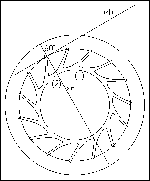 drawing a tangent line on the escape wheel circle