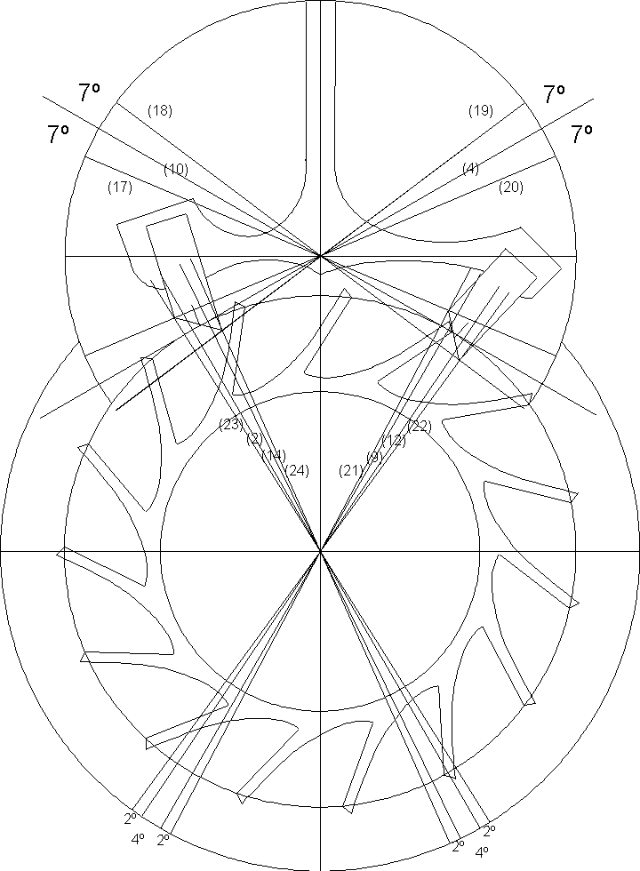 Drawing of the semi-tangental escapement