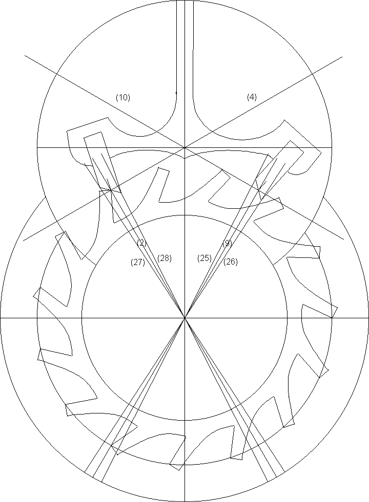 Swiss Lever escapement drawing with a newly designed escape wheel