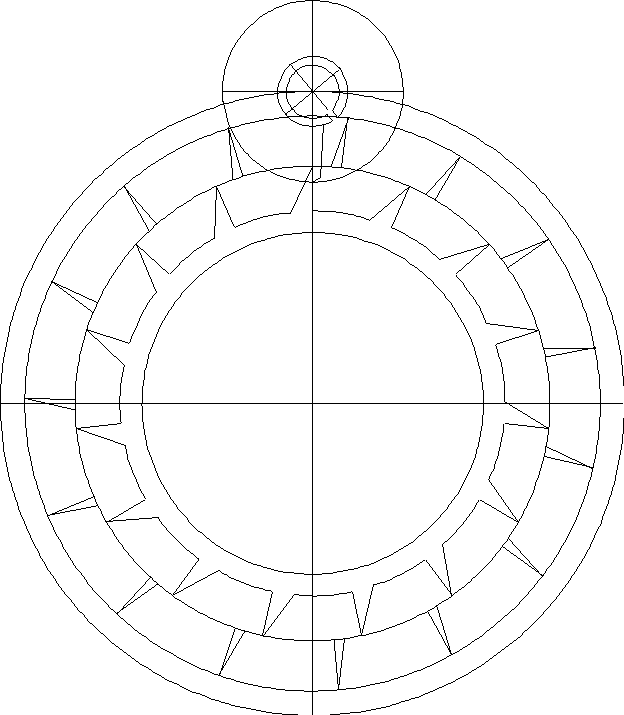 completed drawing of the duplex escapement for a watch