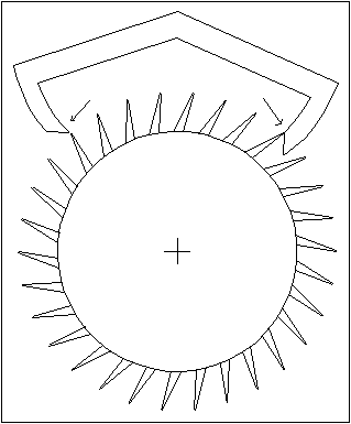 escapement design showing no inside drop between the pallets