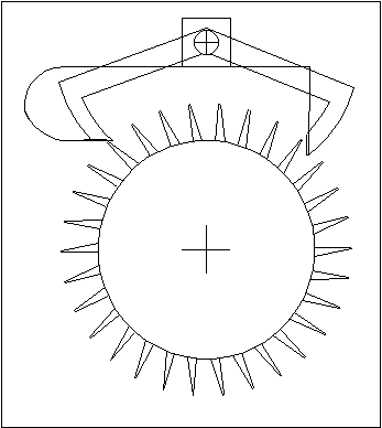 drawing of the recoil escapement over the Graham pallets