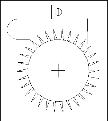 drawing of the recoil escapement once the Graham pallets are removed