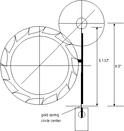 drawing to show dimensions in the escapement