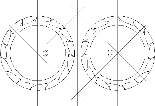 drawing with two chronometer escape wheels
