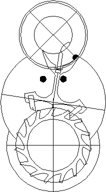 drawing showing the action of the roller table in the Swiss Lever watch escapement