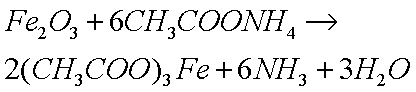 formation of iron acetate