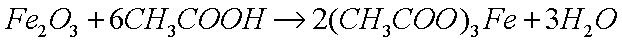formation of iron acetate