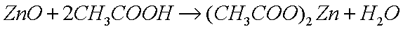 formation of zinc acetate