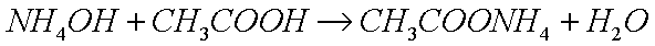 formation of ammonium acetate