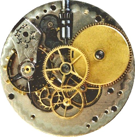 12 size Elgin pocket watch with gears showing