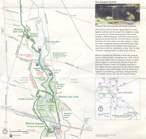 map of the Missions in San Antonio, Texas