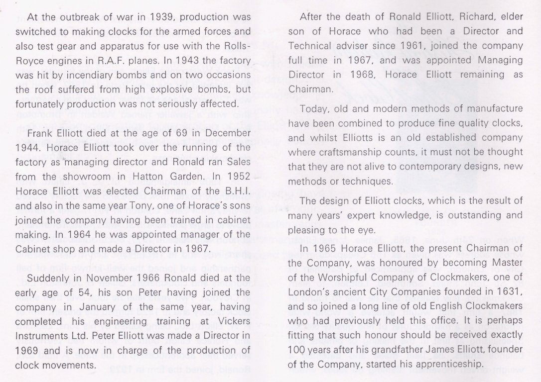 Elliott clock history
