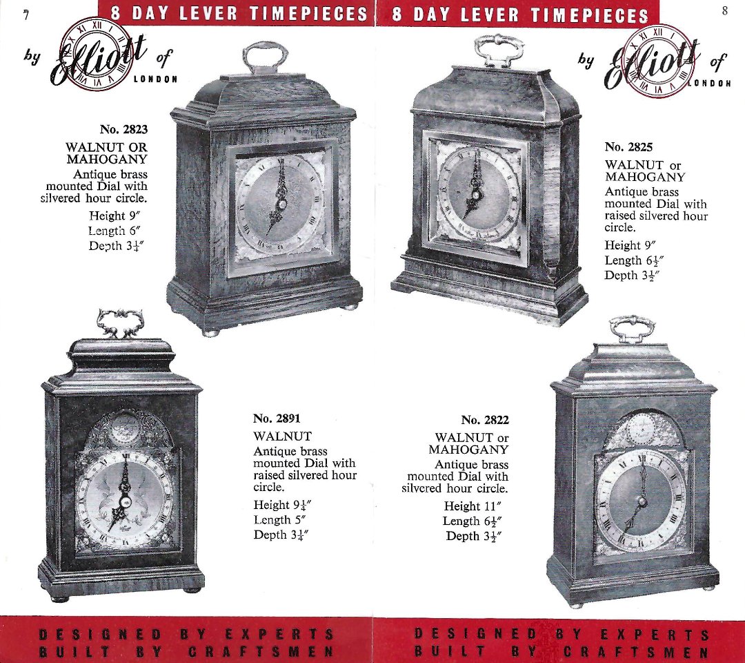 Elliott clocks 2823 2825 2891 2822