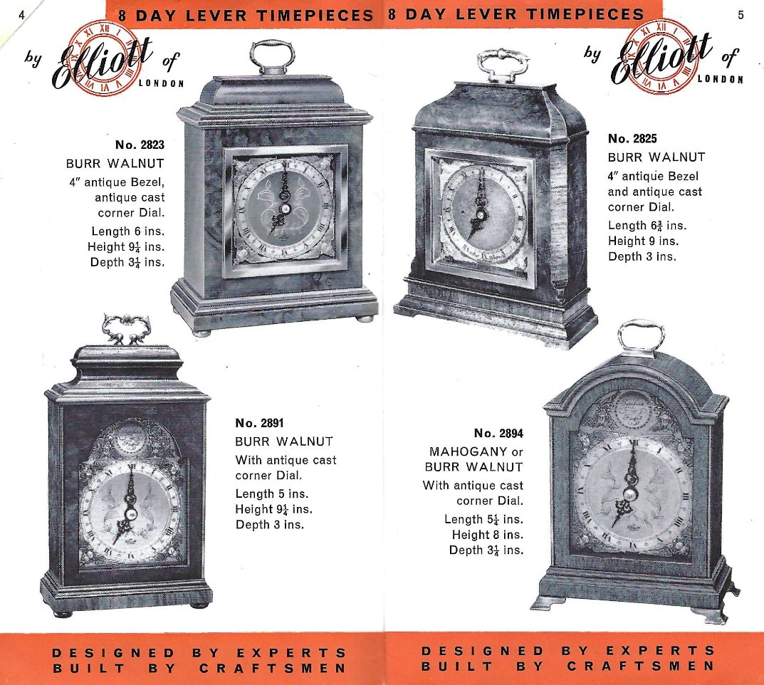 Elliott clocks 2823 2891 2825 2894