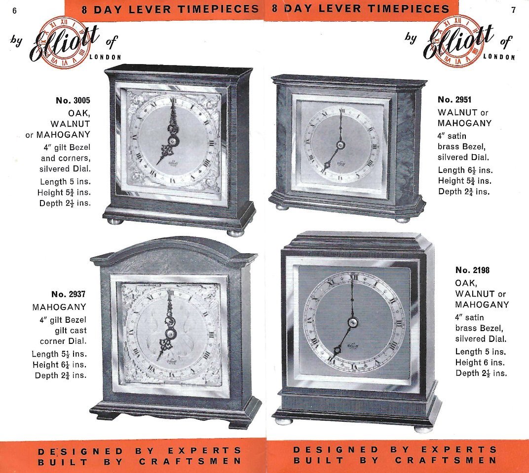 Elliott clocks 3005 2937 2951 2198
