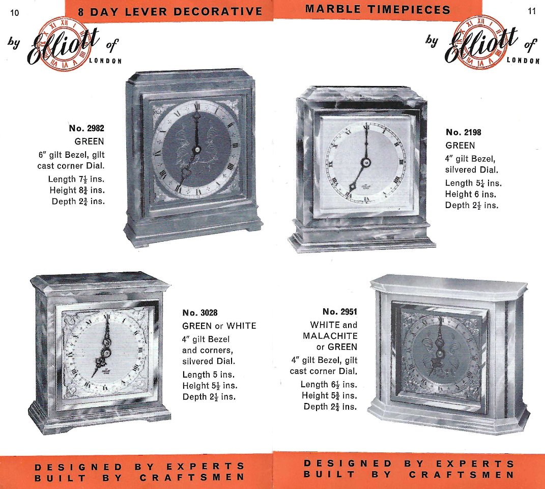 Elliott clocks 2982 3028 2198 2951