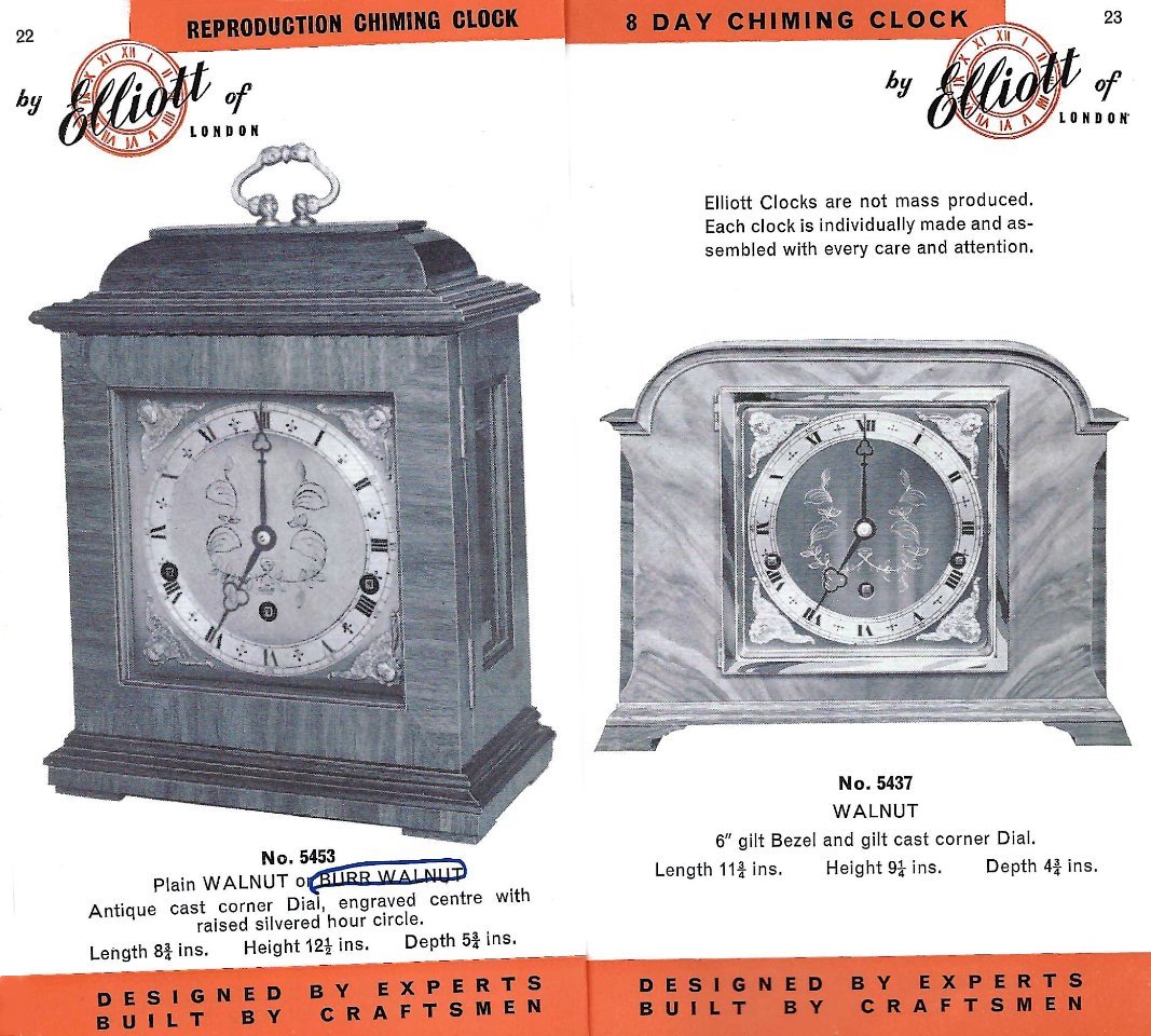 Elliott clocks 5453 5437