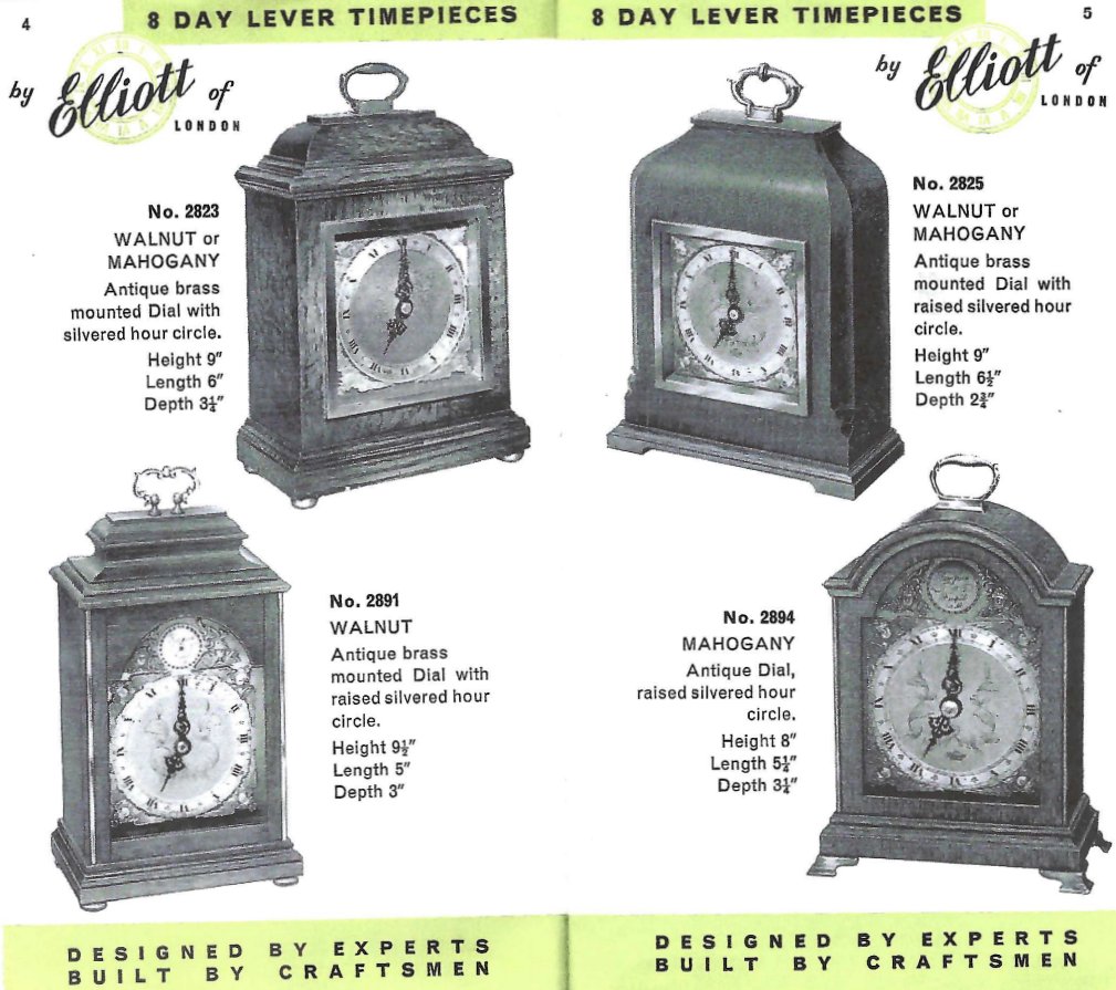 Elliott clocks 2823 2825 2891 2894