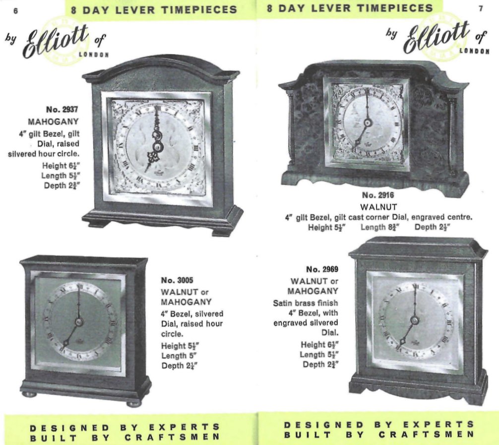 Elliott clocks 2937 2916 3005 2969