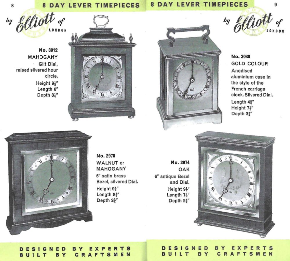 Elliott clocks 3012 3030 2978 2974