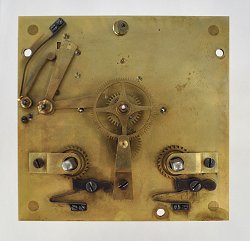 front view of Lenzkirsch clock mechanism