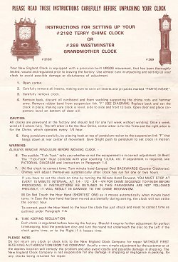 instructions for setting up a pendulum clock